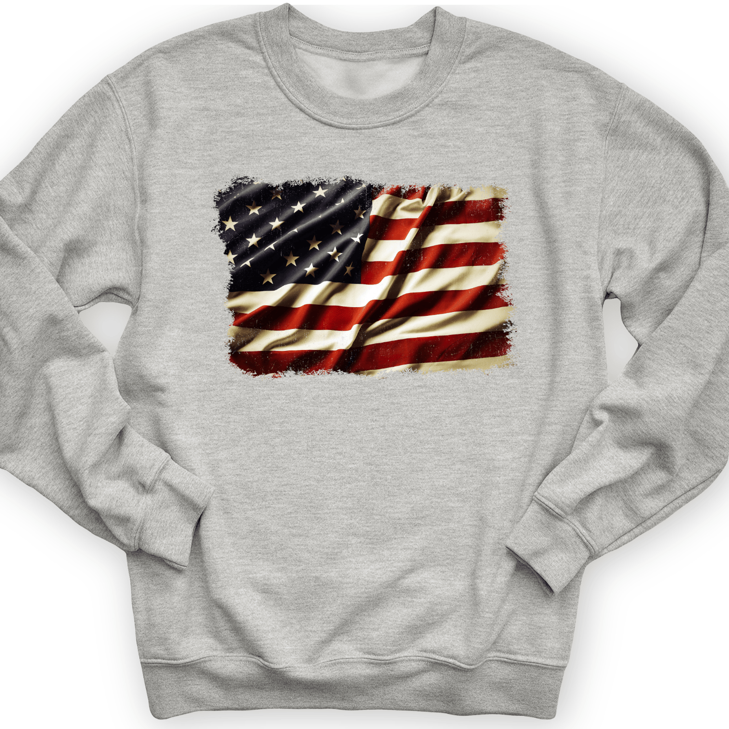 USA Flag Crewneck Sport Grey / S