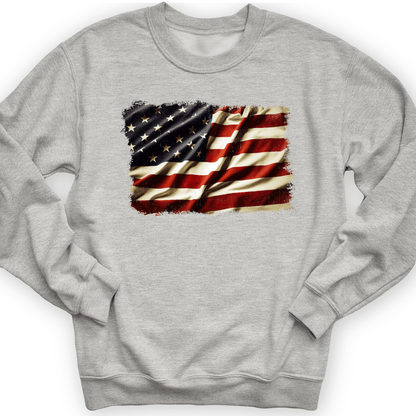 USA Flag Crewneck Sport Grey / S
