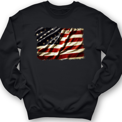 USA Flag Crewneck Black / S