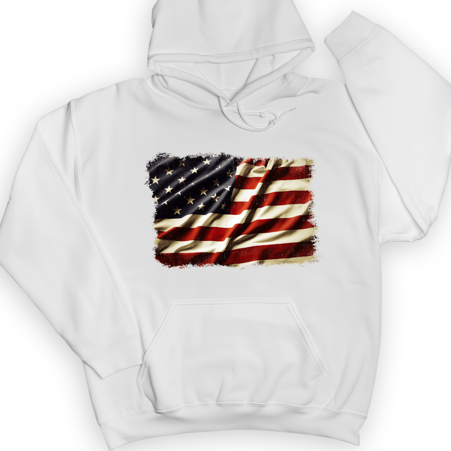 USA Flag Hoodie White / S