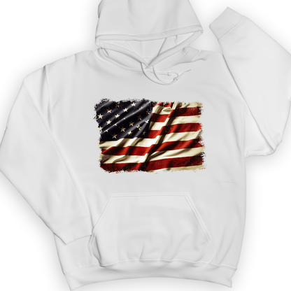 USA Flag Hoodie White / S
