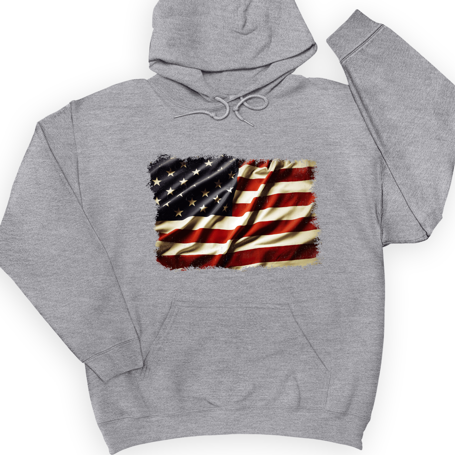 USA Flag Hoodie Sport Grey / S