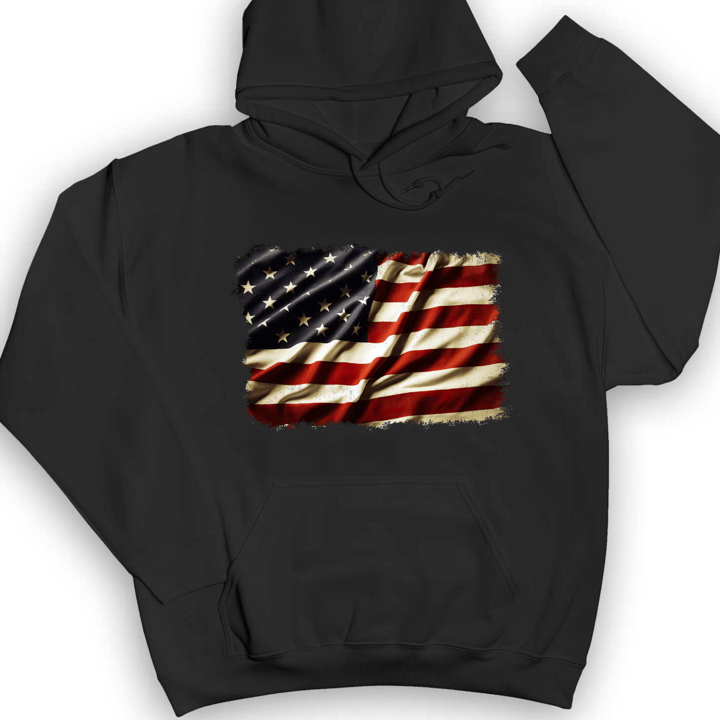 USA Flag Hoodie Black / S