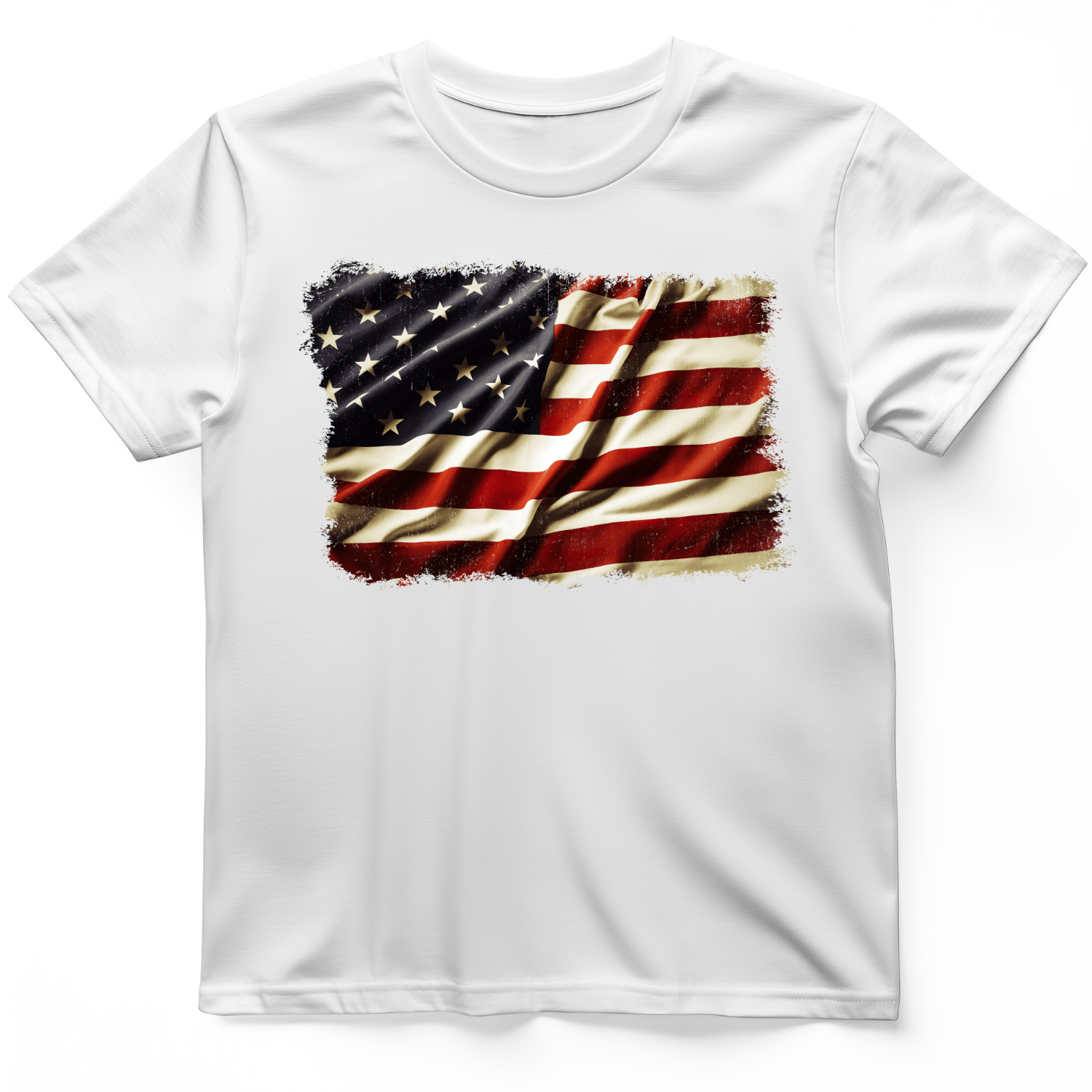 USA Flag T-Shirt White / S
