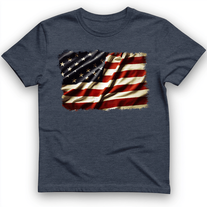 USA Flag T-Shirt Heather Navy / S