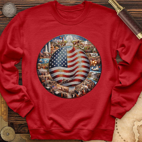 USA Mosaic Crewneck Red / S