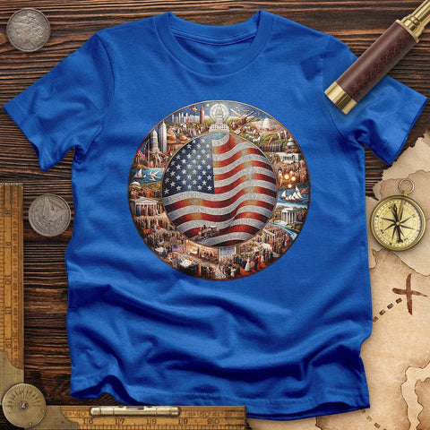 USA Mosaic T-Shirt Royal / S