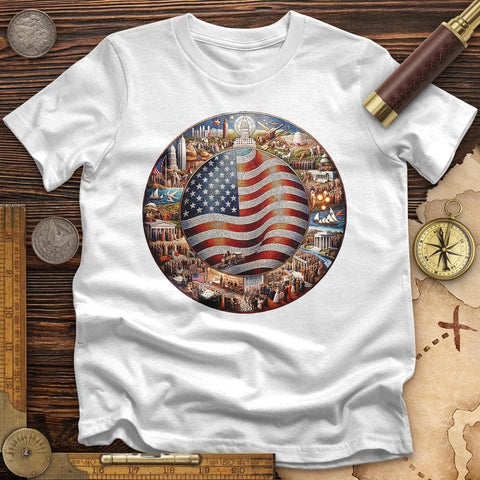 USA Mosaic T-Shirt White / S