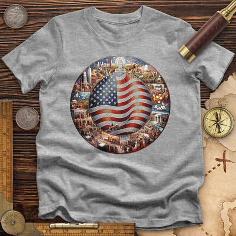 USA Mosaic T-Shirt Sport Grey / S