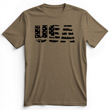 USA Premium Tee Heather Olive / S