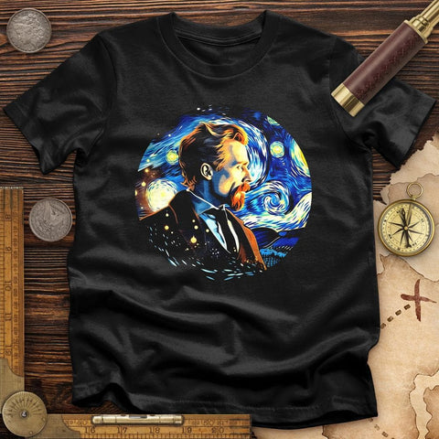 Van Gogh In Starry Night High Quality Tee Black / S