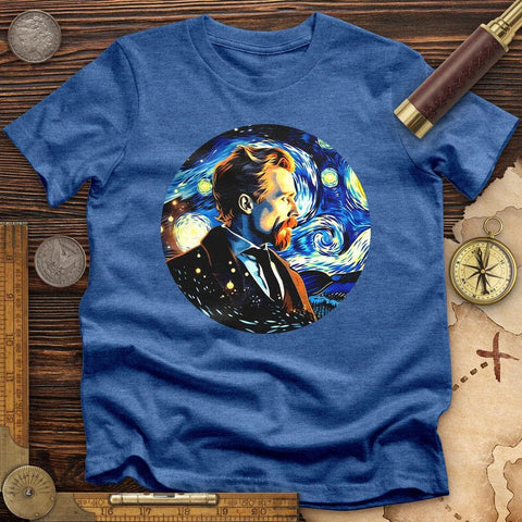 Van Gogh In Starry Night High Quality Tee Heather True Royal / S