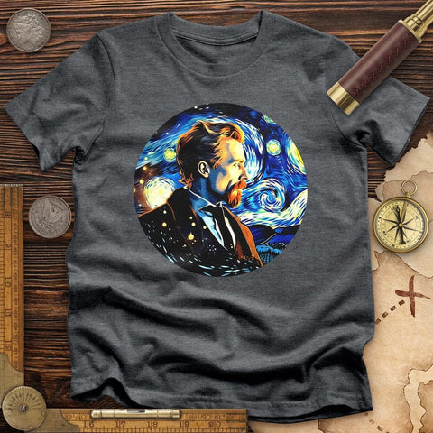 Van Gogh In Starry Night High Quality Tee Dark Grey Heather / S