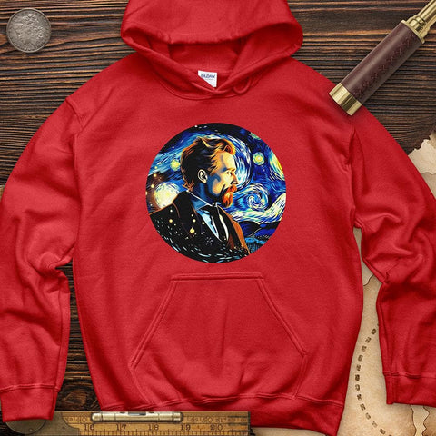 Van Gogh In Starry Night Hoodie Red / S