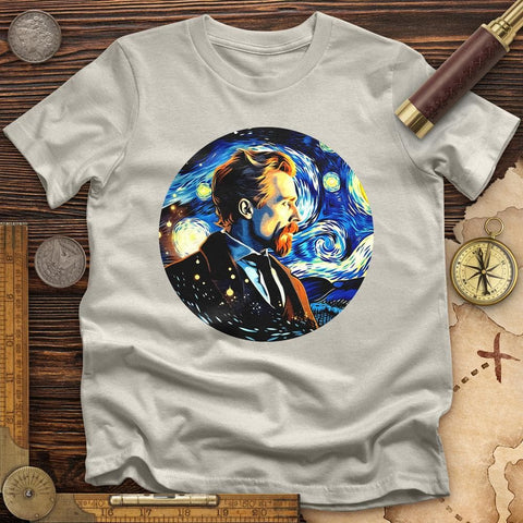 Van Gogh In Starry Night T-Shirt Ice Grey / S