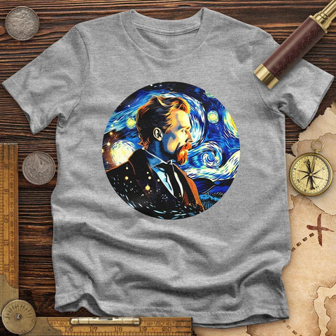 Van Gogh In Starry Night T-Shirt Sport Grey / S