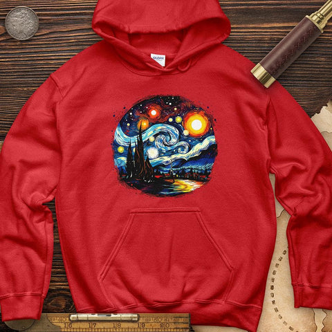 Van Gogh Painting Hoodie Red / S