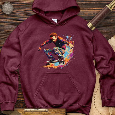 Van Gogh Skateboard Hoodie Maroon / S