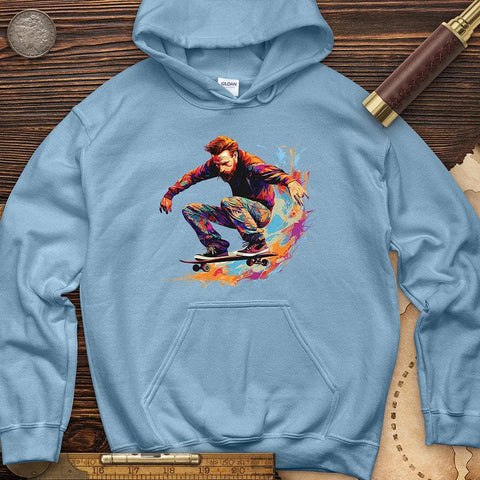 Van Gogh Skateboard Hoodie Light Blue / S