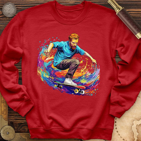 Van Gogh Skateboarding Crewneck Red / S