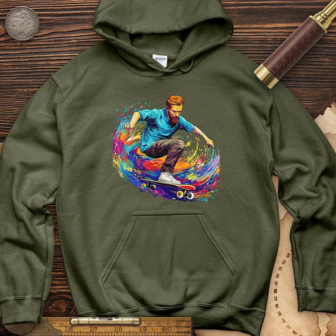 Van Gogh Skateboarding Hoodie Military Green / S