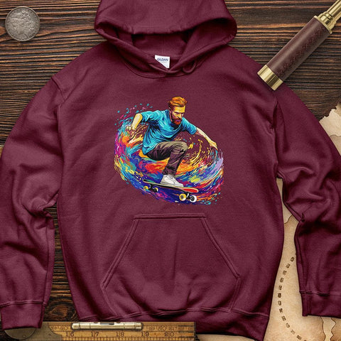 Van Gogh Skateboarding Hoodie Maroon / S