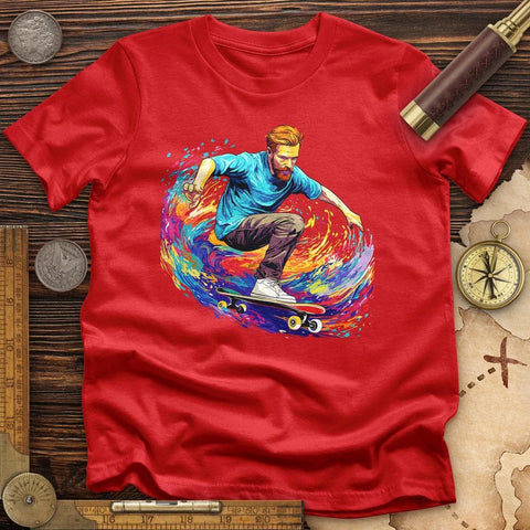 Van Gogh Skateboarding T-Shirt Red / S