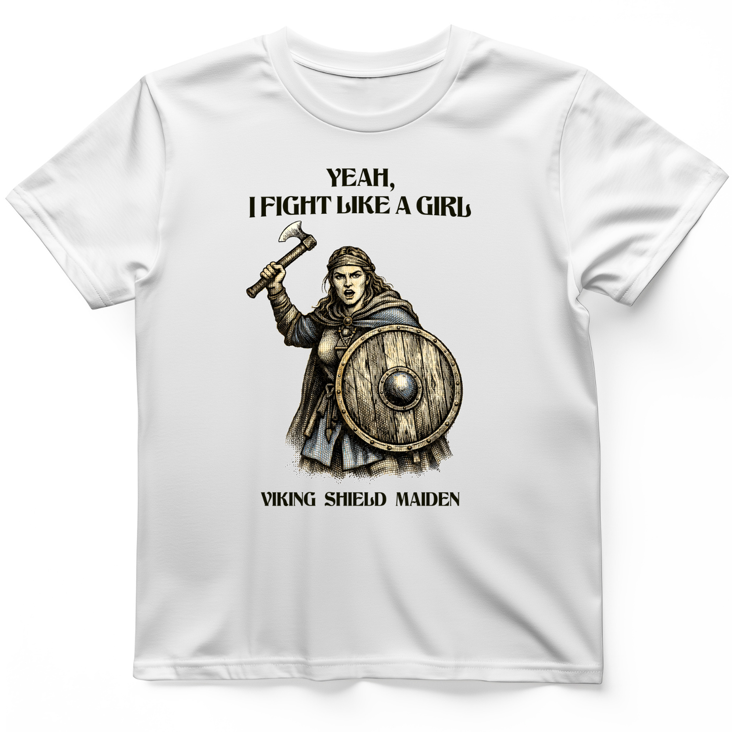 Viking Shield Maiden T-Shirt White / S