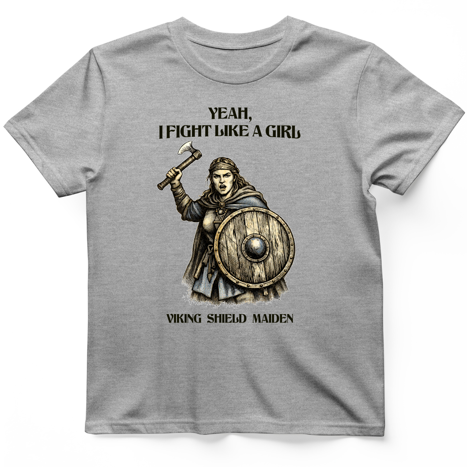 Viking Shield Maiden T-Shirt Sport Grey / S