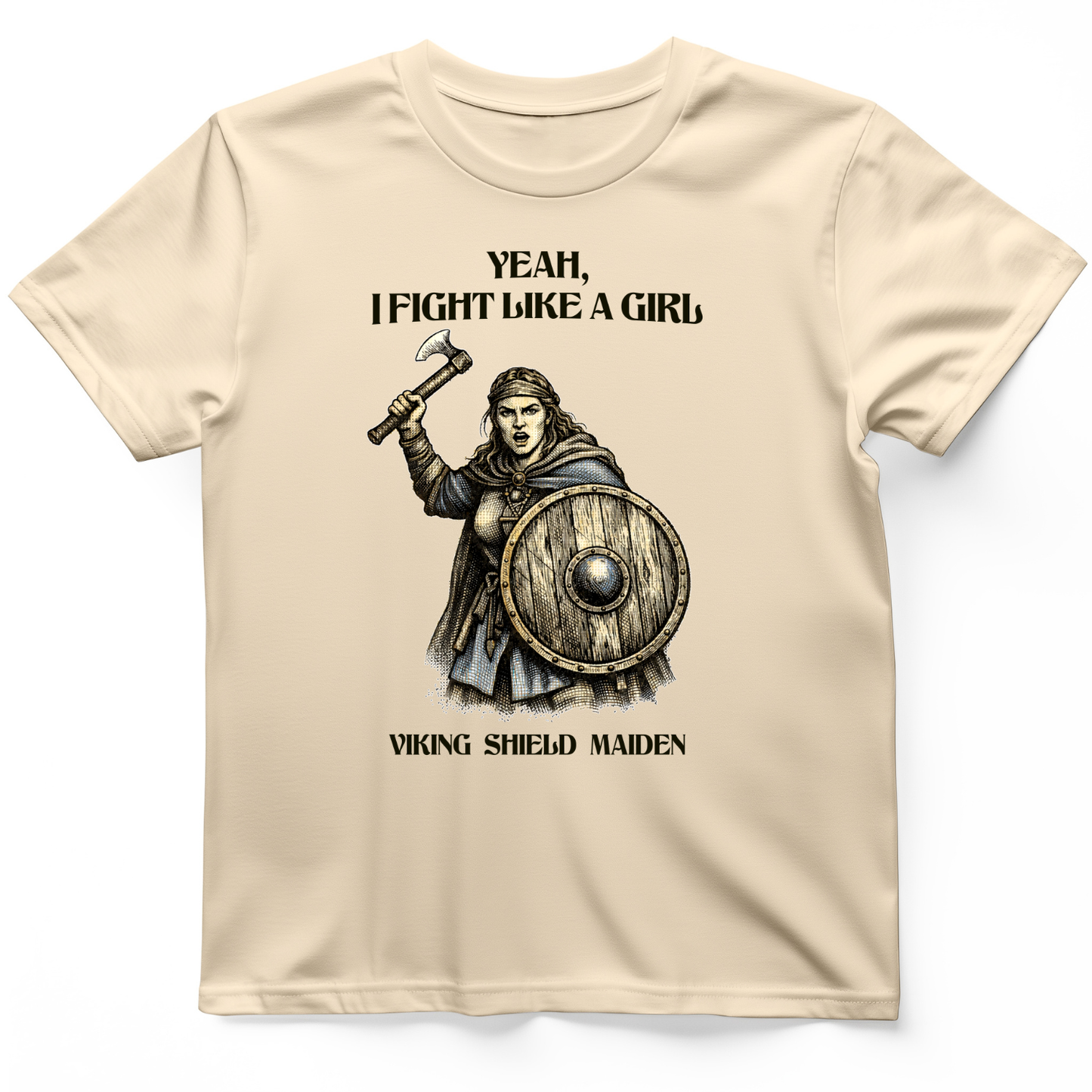 Viking Shield Maiden T-Shirt Natural / S