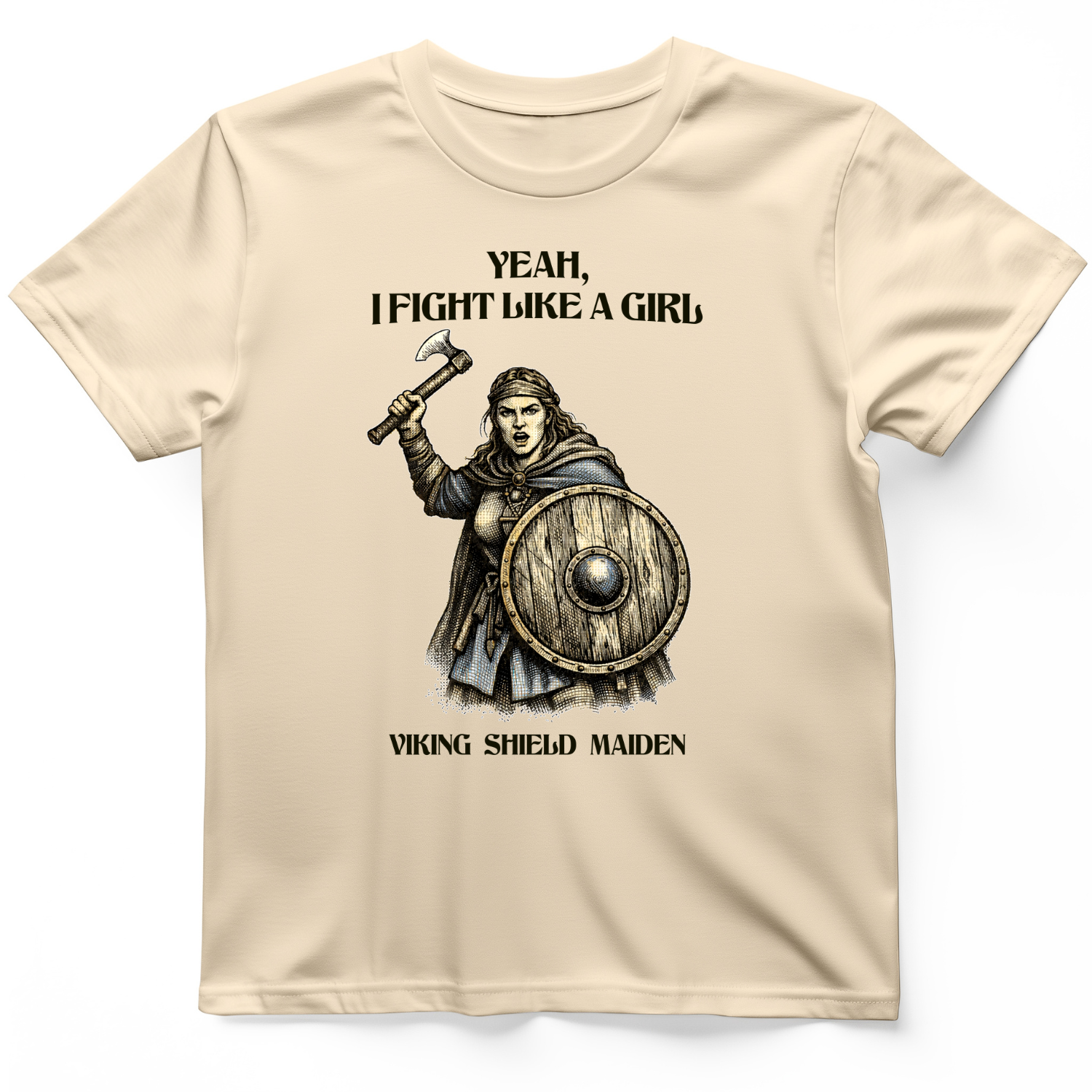 Viking Shield Maiden T-Shirt Natural / S