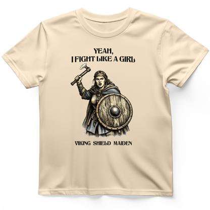 Viking Shield Maiden T-Shirt Natural / S