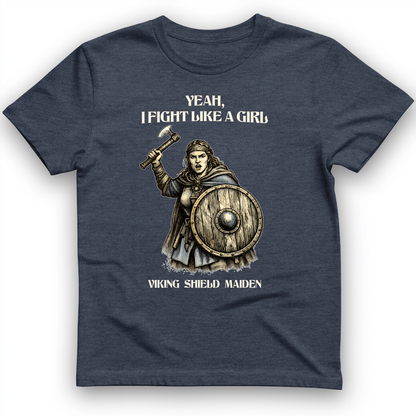 Viking Shield Maiden T-Shirt Heather Navy / S
