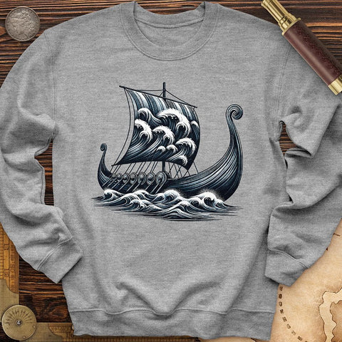 Viking Ship Crewneck Sport Grey / S