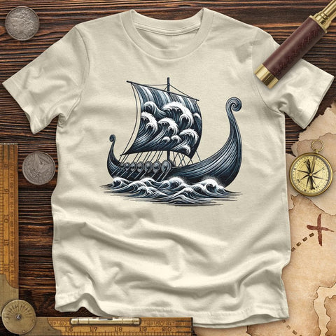 Viking Ship High Quality Tee Natural / S