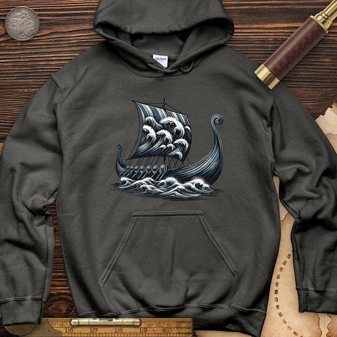 Viking Ship Hoodie Charcoal / S