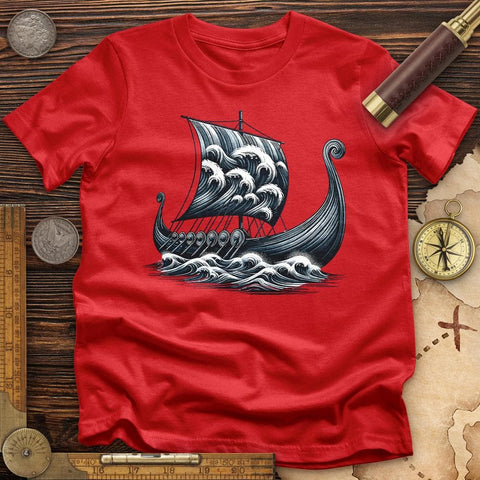 Viking Ship T-Shirt Red / S