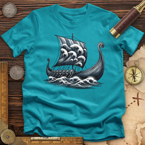 Viking Ship T-Shirt Tropical Blue / S