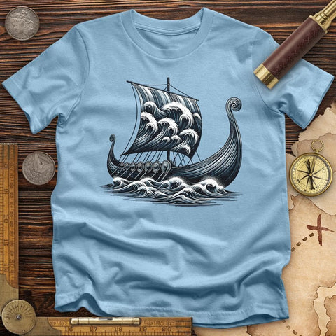 Viking Ship T-Shirt Light Blue / S
