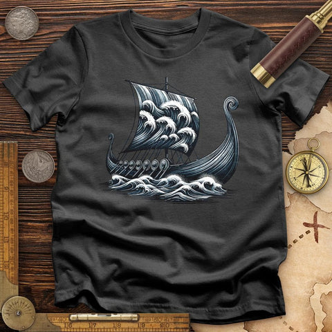 Viking Ship T-Shirt Charcoal / S