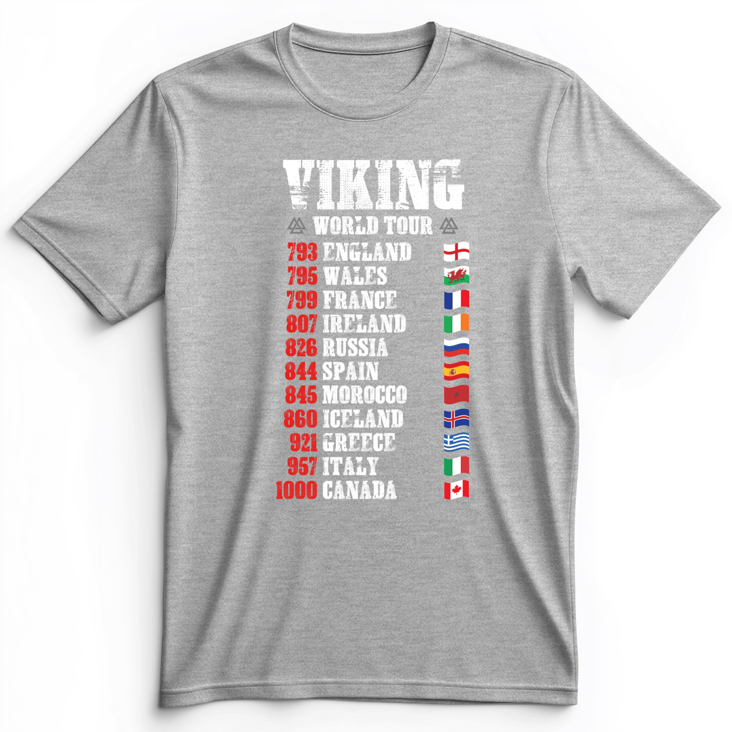 Viking World Tour Premium Tee Athletic Heather / S