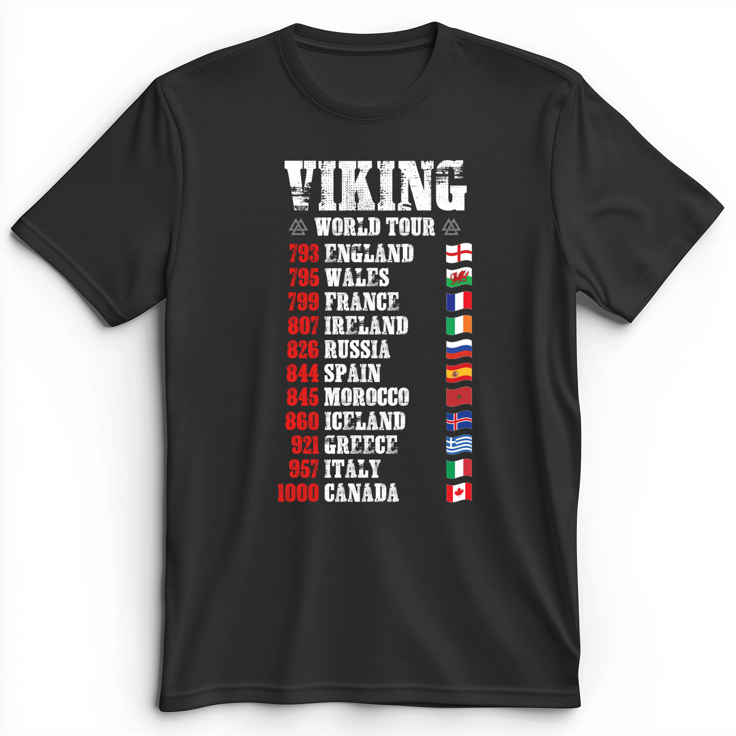Viking World Tour Premium Tee Dark Grey Heather / S