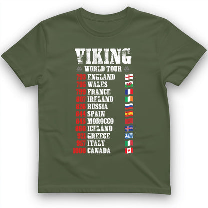 Viking World Tour T- Shirt Military Green / S
