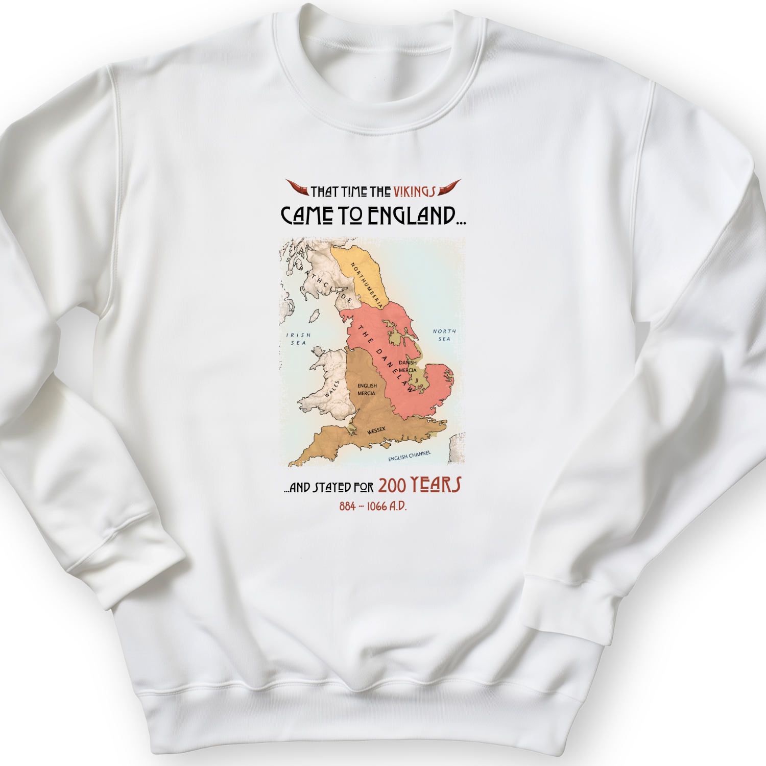 Vikings In England Crewneck White / S