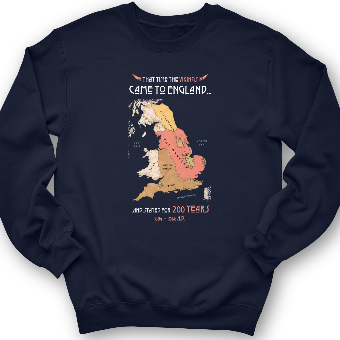 Vikings In England Crewneck Navy / S