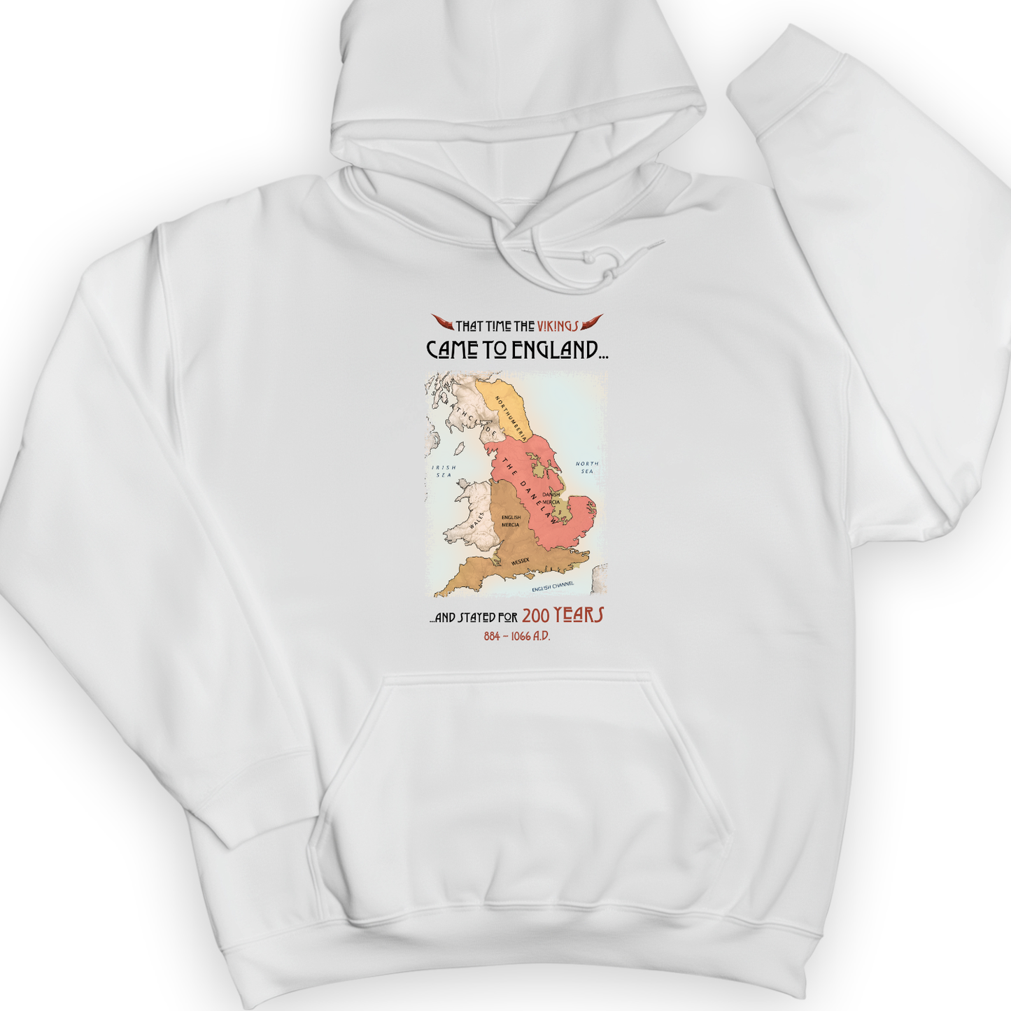 Vikings In England Hoodie White / S