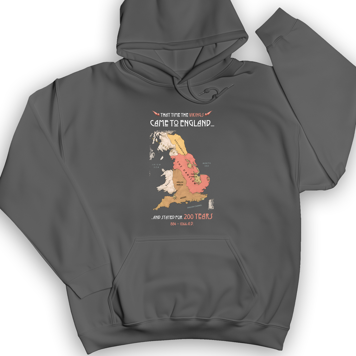 Vikings In England Hoodie Charcoal / S