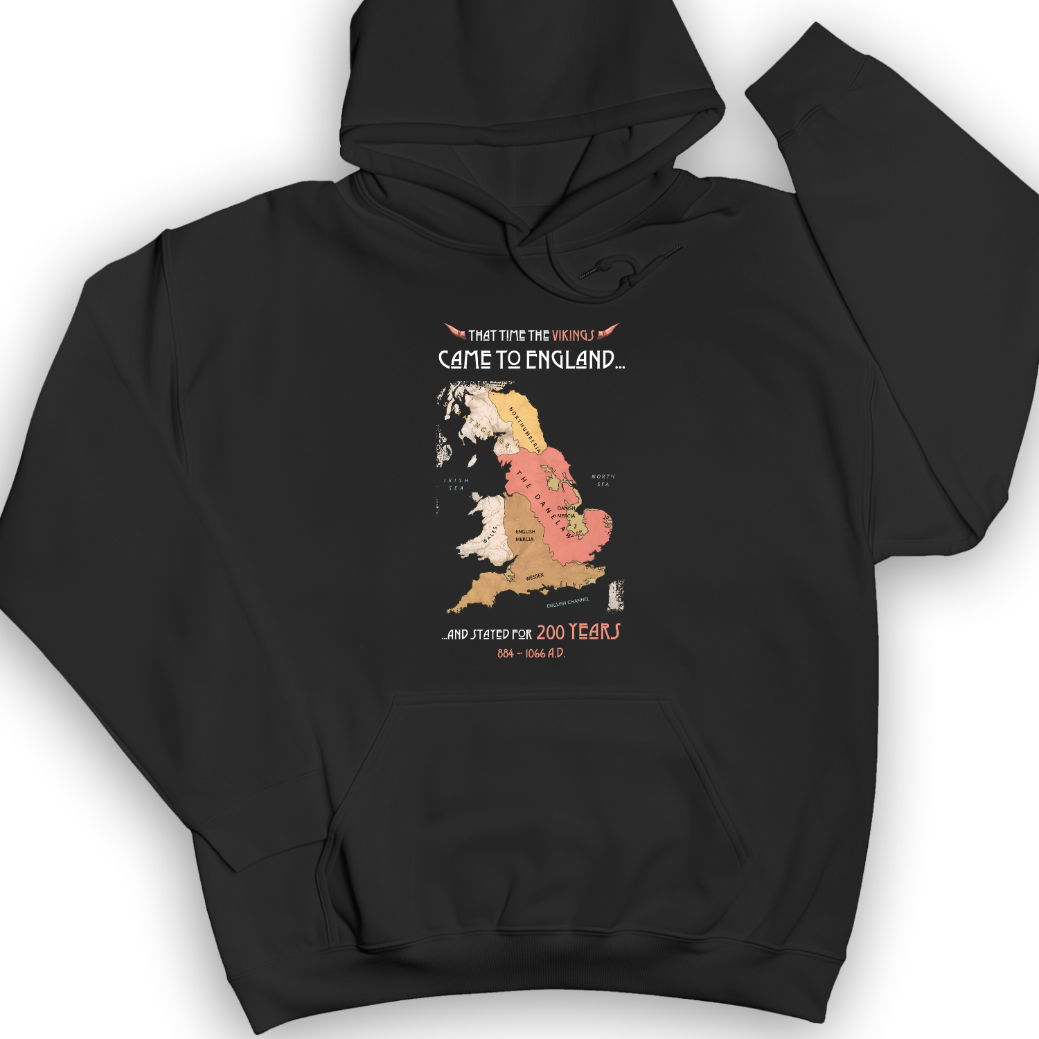 Vikings In England Hoodie Black / S