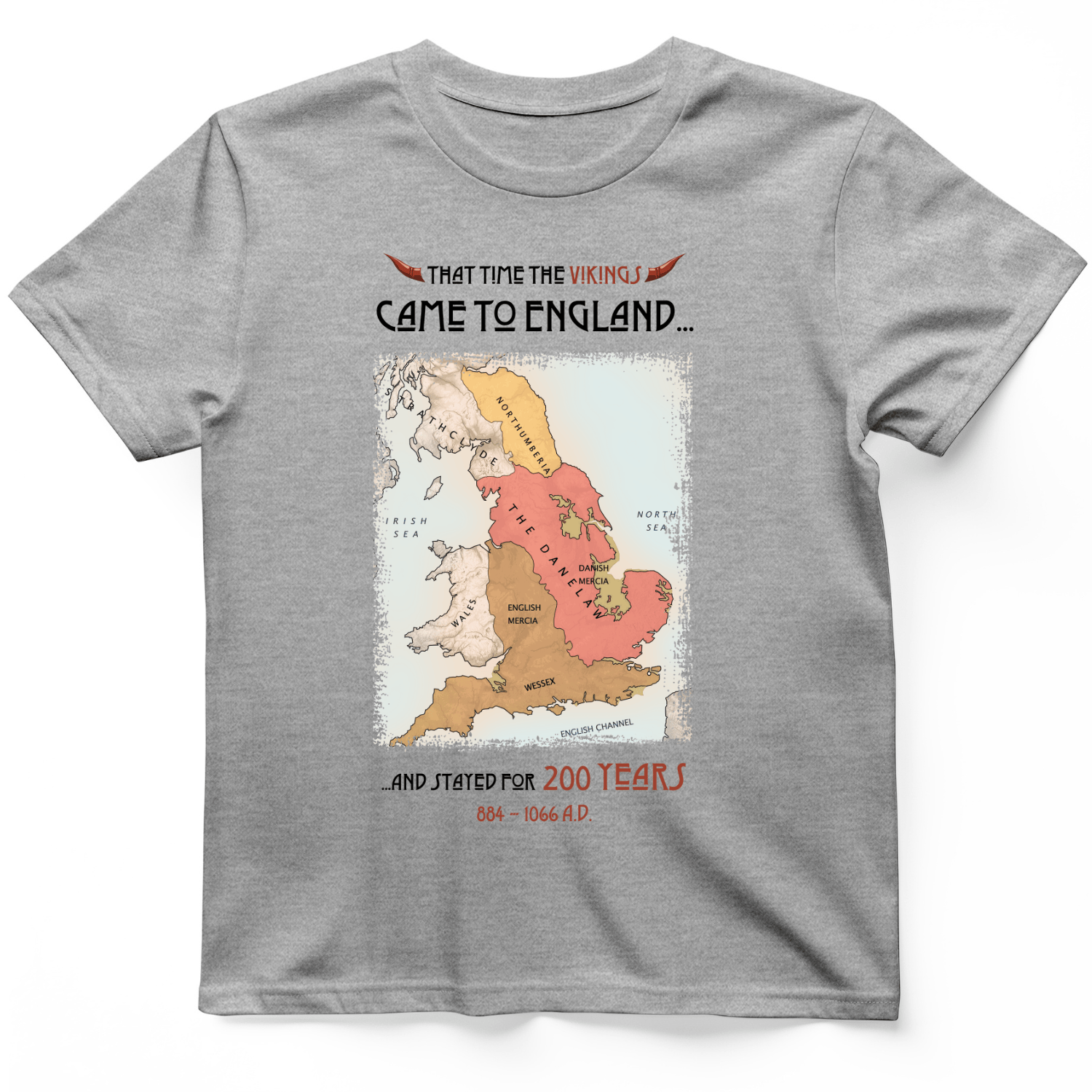 Vikings In England T-Shirt Sport Grey / S