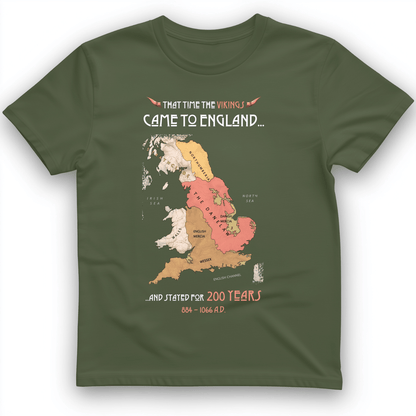 Vikings In England T-Shirt Military Green / S